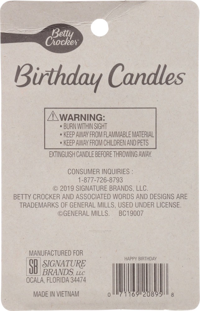 slide 2 of 2, Betty Crocker Happy Birthday Candles, 13 ct