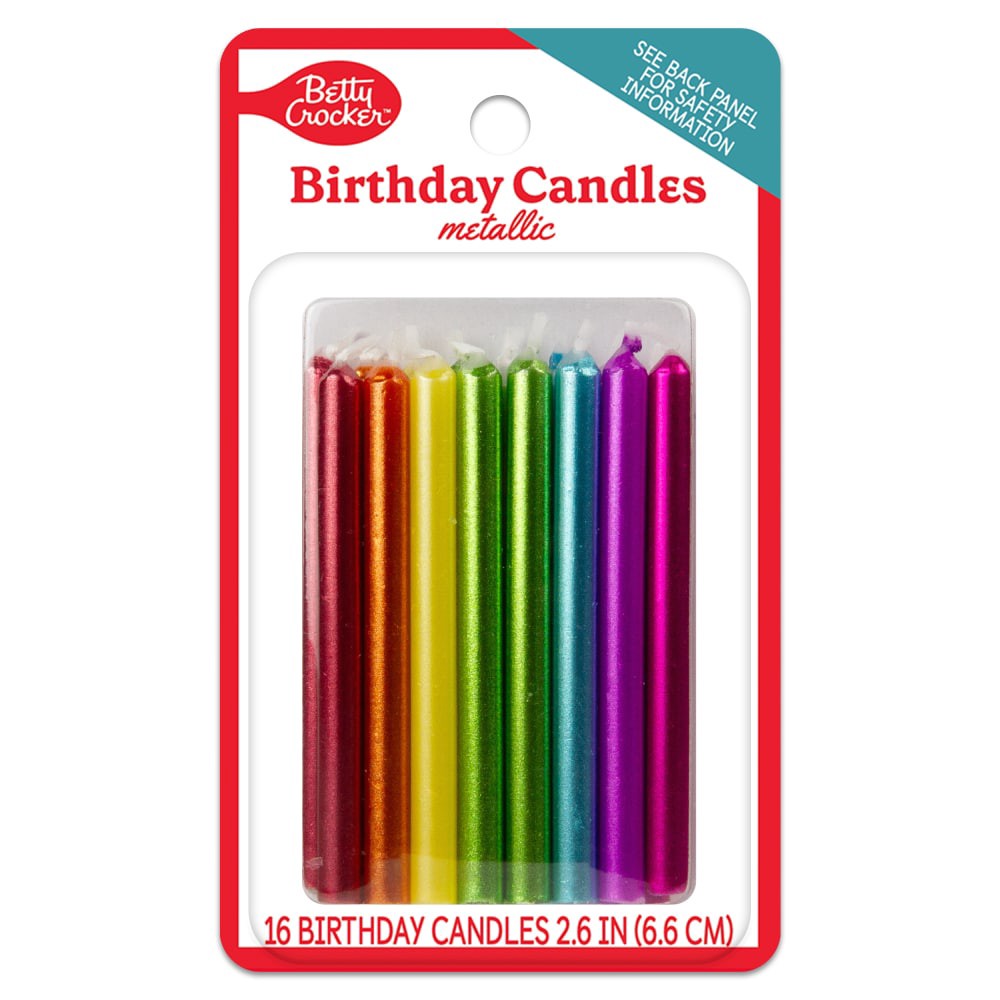 slide 2 of 2, Betty Crocker™ Metallic Birthday Candles Pack, 16 ct