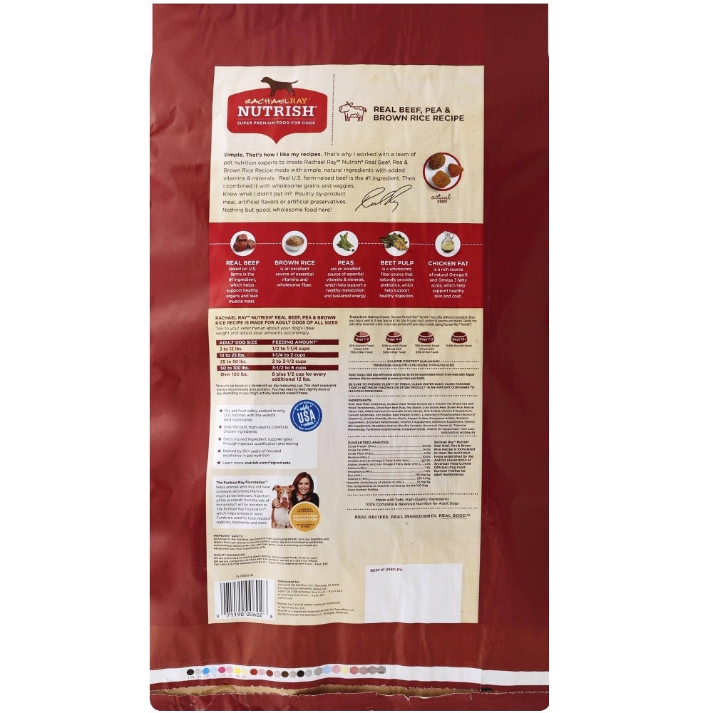 slide 2 of 4, Rachael Ray Nutrish Natural Premium Dry Dog Food, Real Beef, Pea, & Brown Rice Recipe, 15.4 Lbs, 15.4 lb