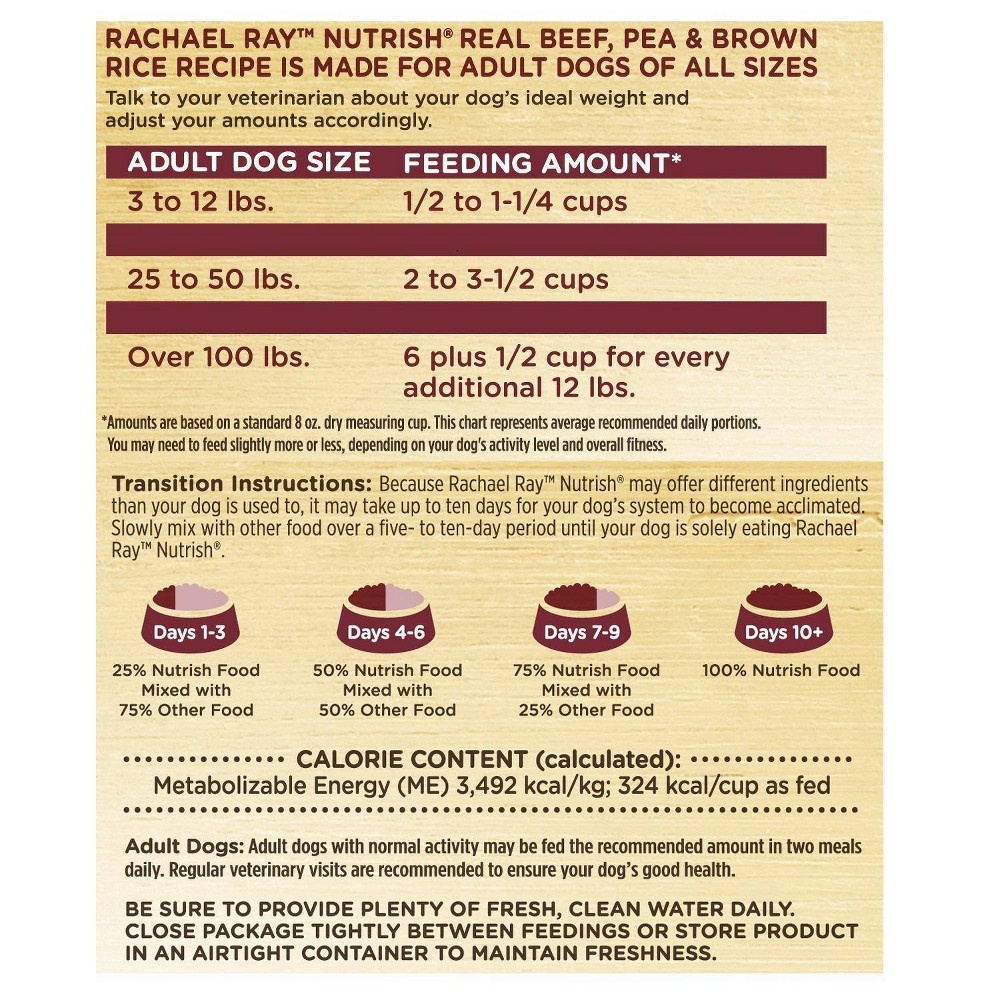 slide 4 of 4, Rachael Ray Nutrish Natural Premium Dry Dog Food, Real Beef, Pea, & Brown Rice Recipe, 15.4 Lbs, 15.4 lb