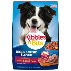 Kibbles 'n Bits Savory Bacon & Steak Flavor Dry Dog Food, 3.5 lb. Bag