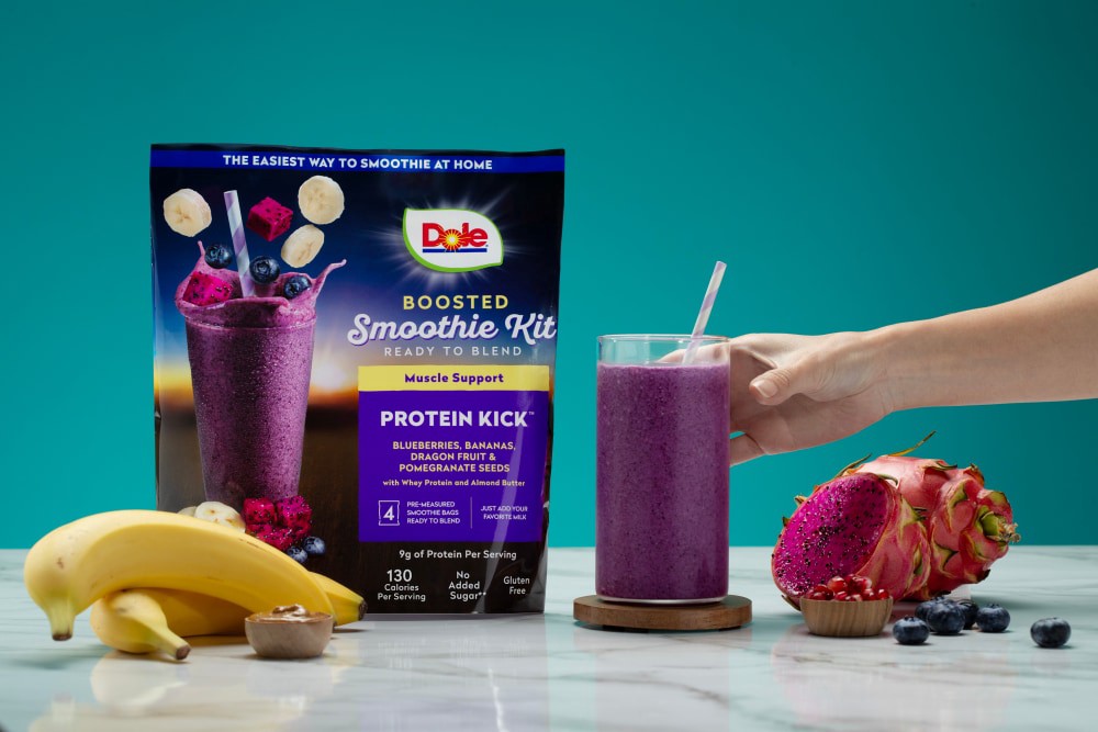 slide 3 of 4, Dole Boosted Smoothies Protein Kick Muscle And Bone Support, 32 oz