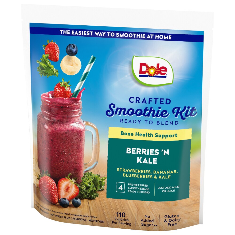 slide 4 of 4, Dole Crafted Smoothies Berries 'N Kale Smoothie, 32 oz