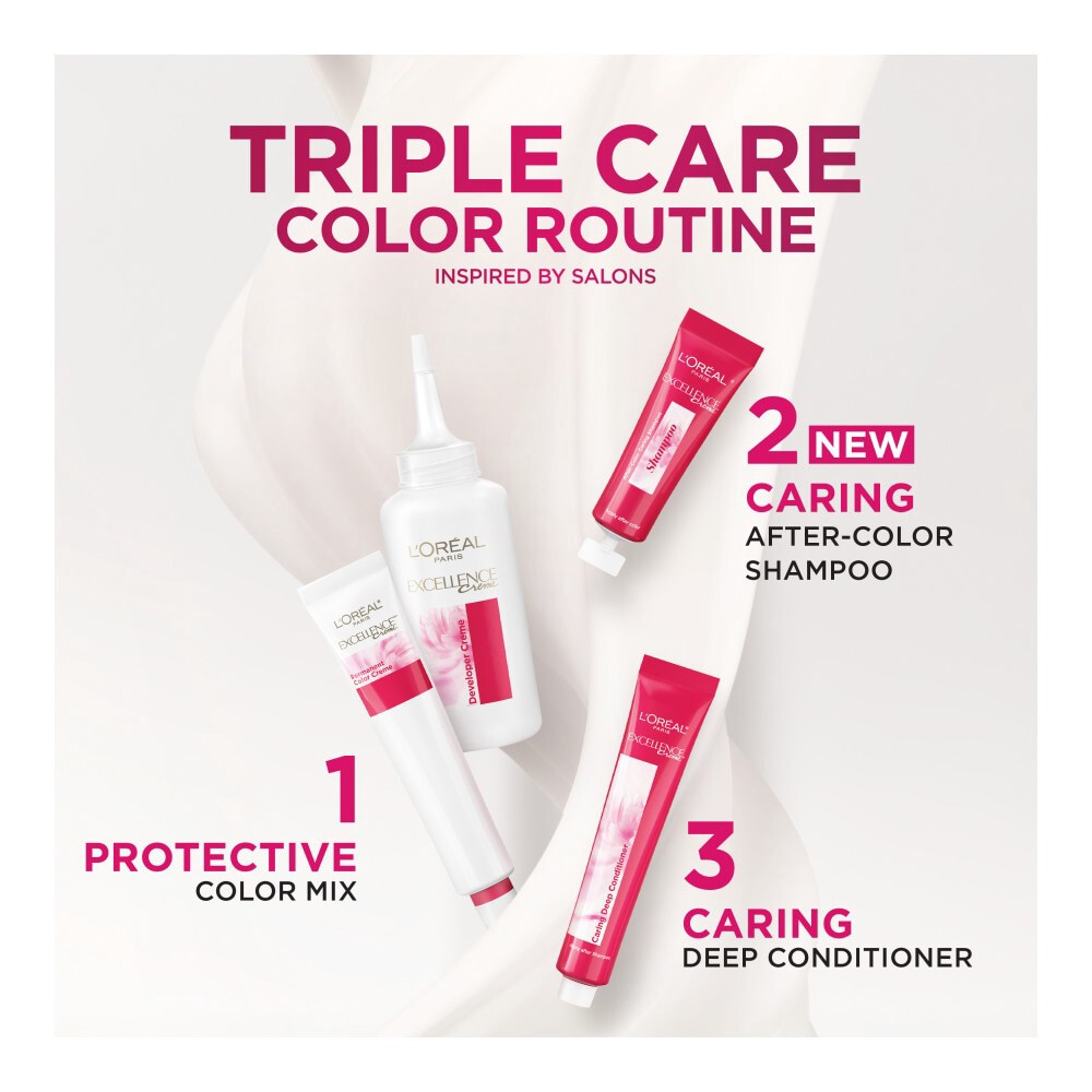 slide 4 of 4, L'Oréal Excellence Triple Protection Permanent Hair Color - 6.3 fl oz - 5 Medium Brown - 1 Kit, 1 ct