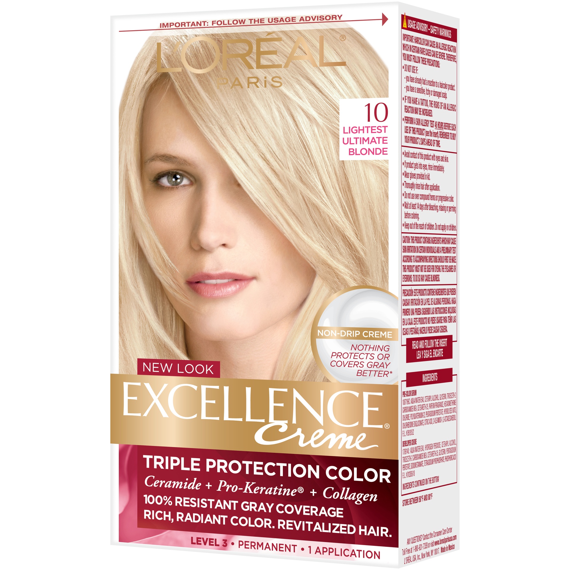 slide 7 of 8, L'Oréal L'Oreal Paris Excellence Triple Protection Permanent Hair Color - 6.3 fl oz - 02 Extra Light Natural Blonde - 1 Kit, 1 ct