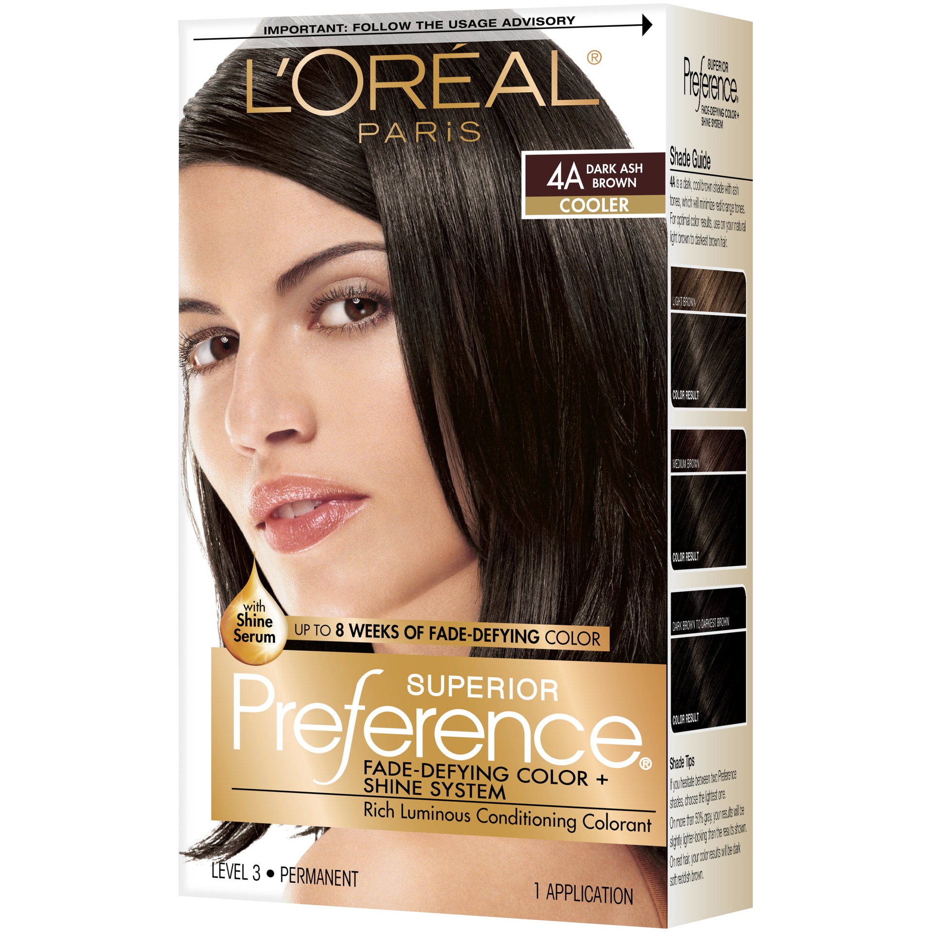 slide 7 of 8, L'Oréal Fade-Defying Color + Shine System - 4A Dark Ash Brown, 1 ct