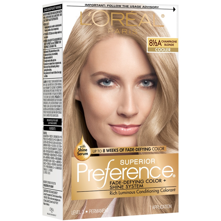 slide 3 of 8, L'Oréal Fade-Defying Color + Shine System - 8.5A Champagne Blonde, 1 ct