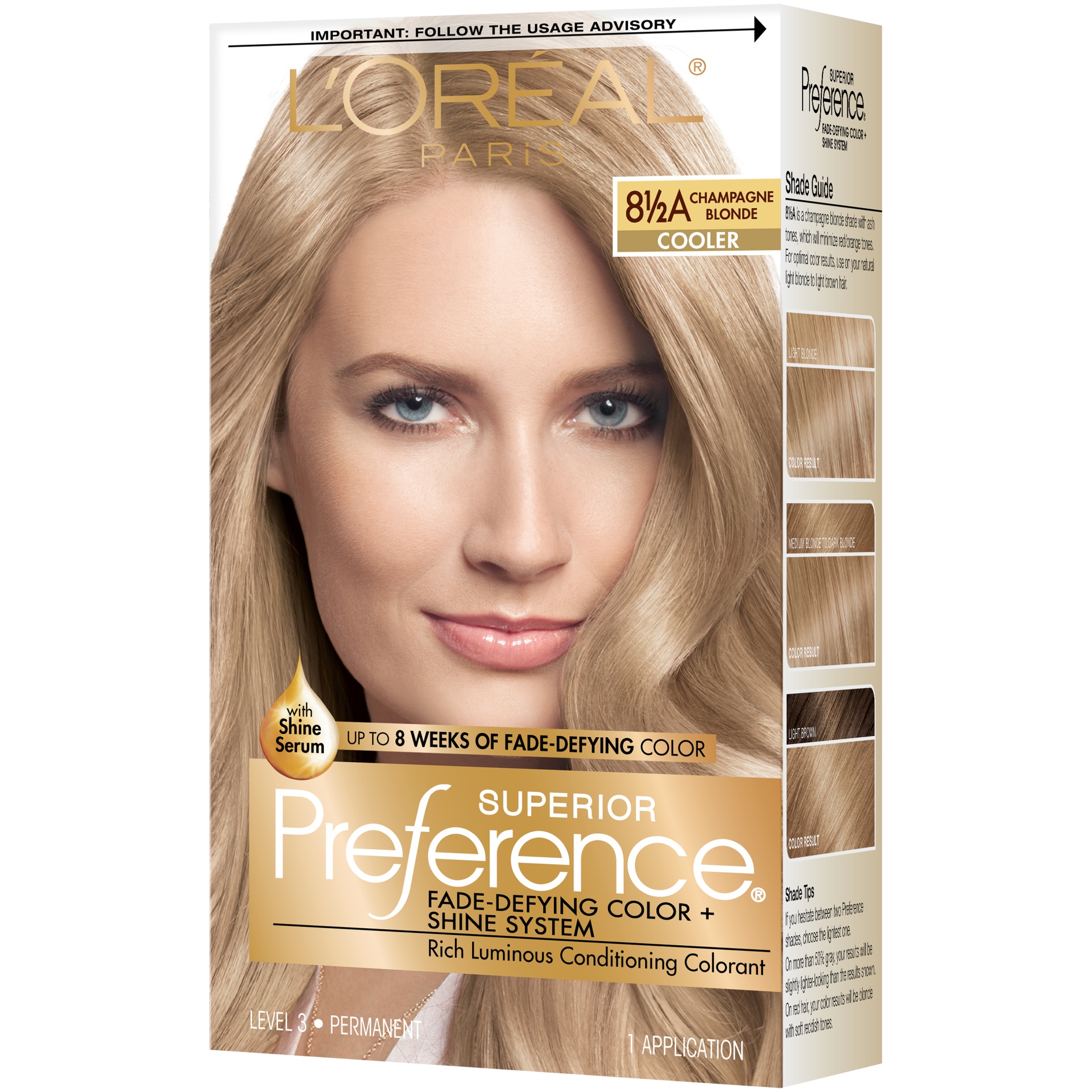 slide 6 of 8, L'Oréal Fade-Defying Color + Shine System - 8.5A Champagne Blonde, 1 ct