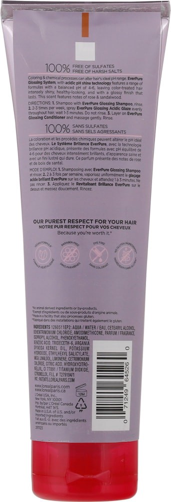 slide 4 of 5, L'Oréal Everpure Sulfate Free Glossing Conditioner, 8.5 Oz, 1 ct
