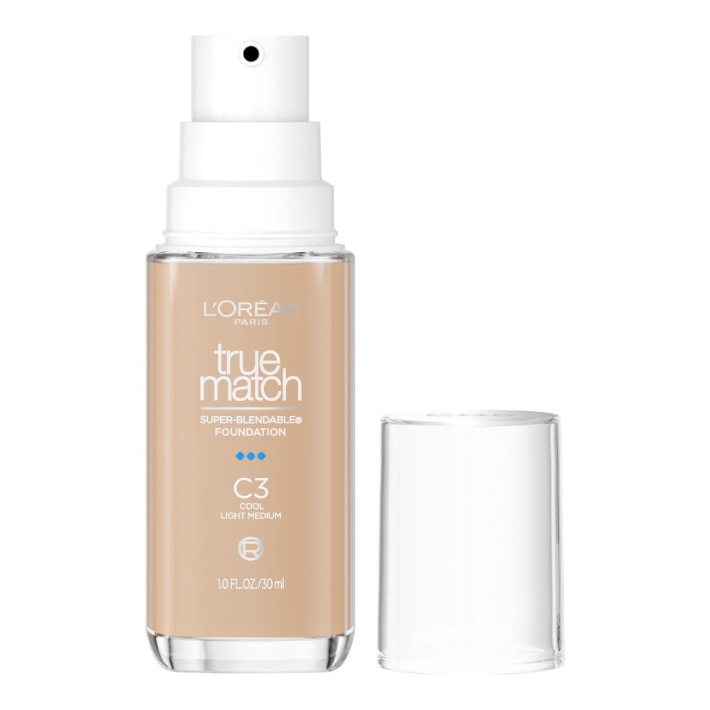 slide 3 of 3, L'Oréal True Match Cool Light Medium C3 Super-Blendable Foundation 1.0 fl oz, 1 fl oz