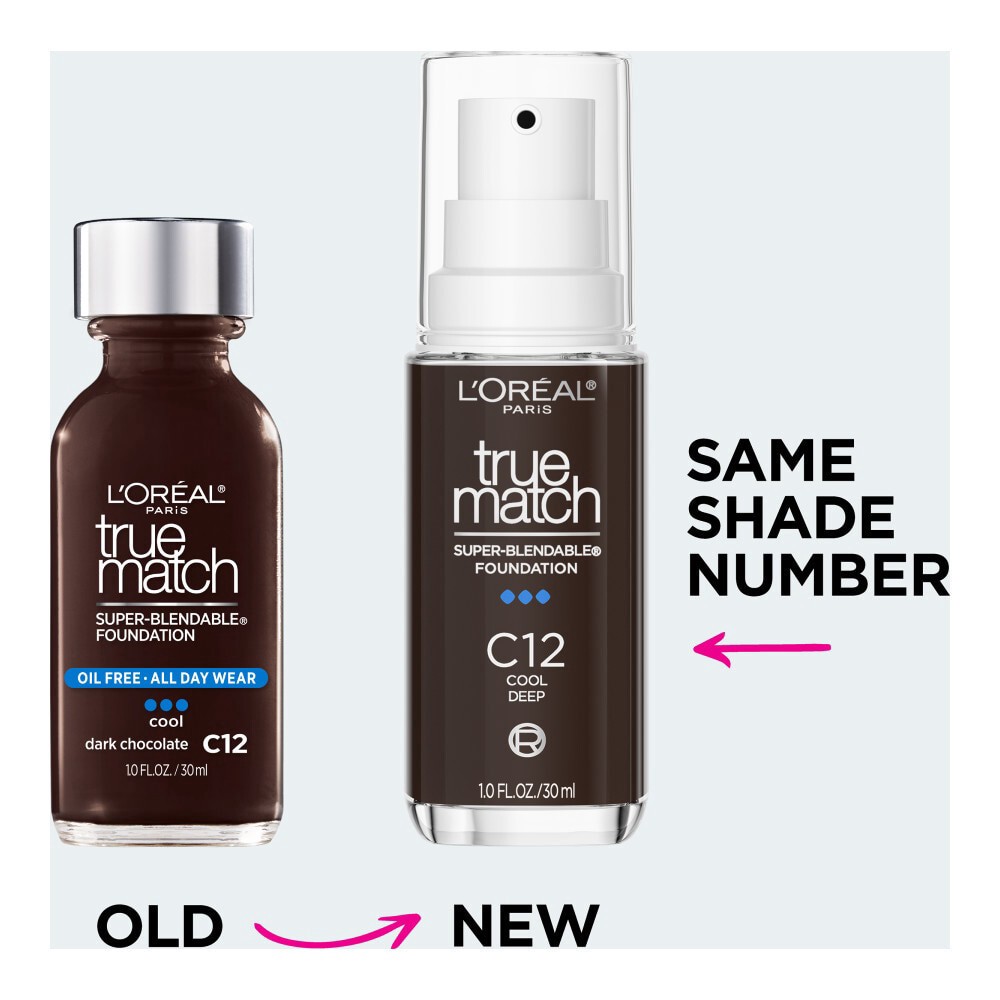 slide 5 of 6, L'Oréal L'Oreal Paris True Match Super-Blendable Foundation Medium Coverage, 1 fl oz