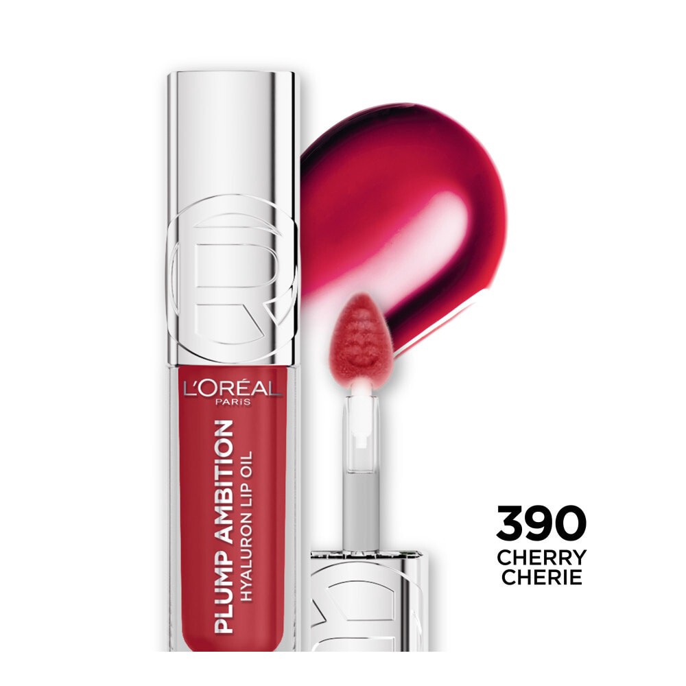 slide 5 of 6, L'Oréal 390 Cherry Cherie Plump Ambition Hyaluron Lip Oil 0.16 fl oz, 0.16 fl oz