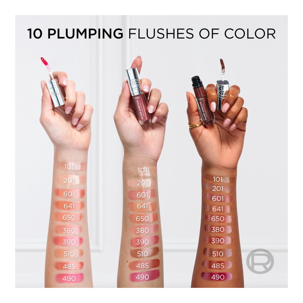 slide 3 of 6, L'Oréal 390 Cherry Cherie Plump Ambition Hyaluron Lip Oil 0.16 fl oz, 0.16 fl oz