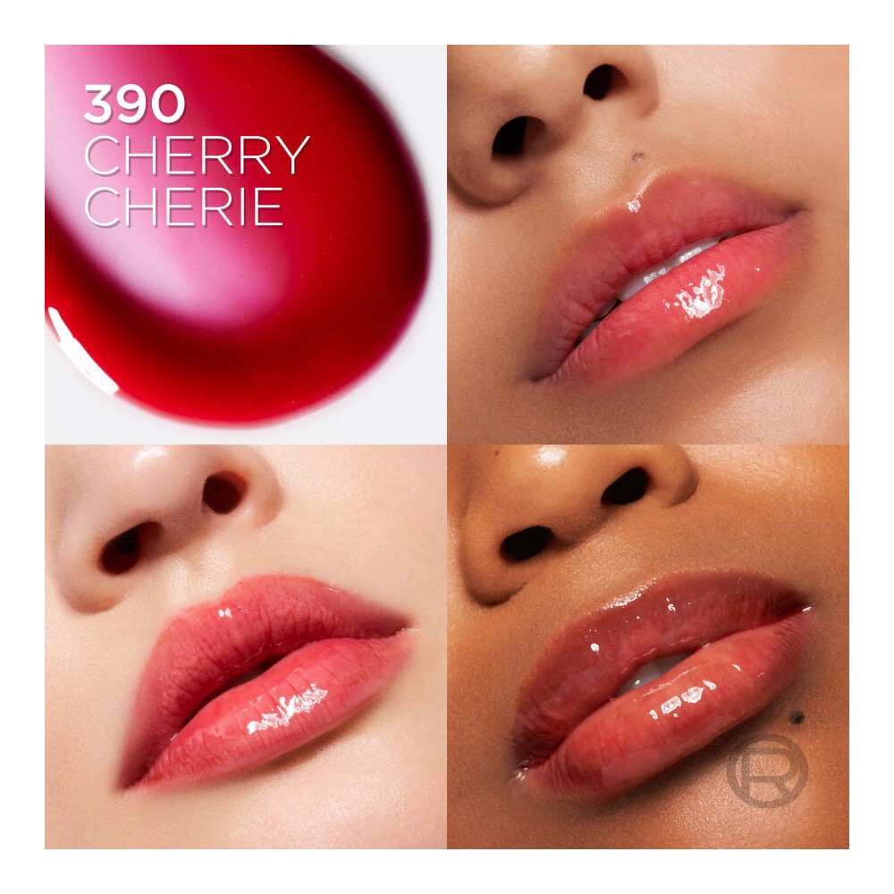 slide 4 of 6, L'Oréal 390 Cherry Cherie Plump Ambition Hyaluron Lip Oil 0.16 fl oz, 0.16 fl oz