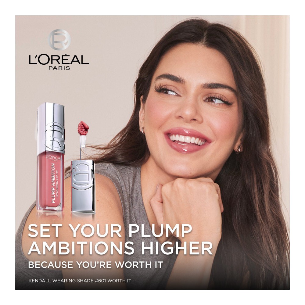 slide 2 of 6, L'Oréal 390 Cherry Cherie Plump Ambition Hyaluron Lip Oil 0.16 fl oz, 0.16 fl oz