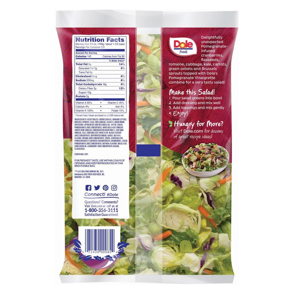 slide 2 of 4, Dole Pomegranate Chopped Salad Kit, 13.1 oz