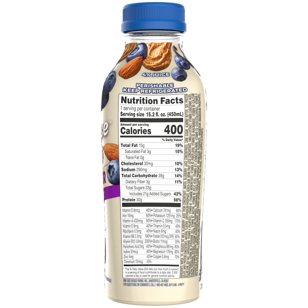 slide 3 of 4, Bolthouse Farms Protein Plus Blueberry Vanilla Almond Butter Nut Butter Smoothie, 6 ct; 15.2 fl oz