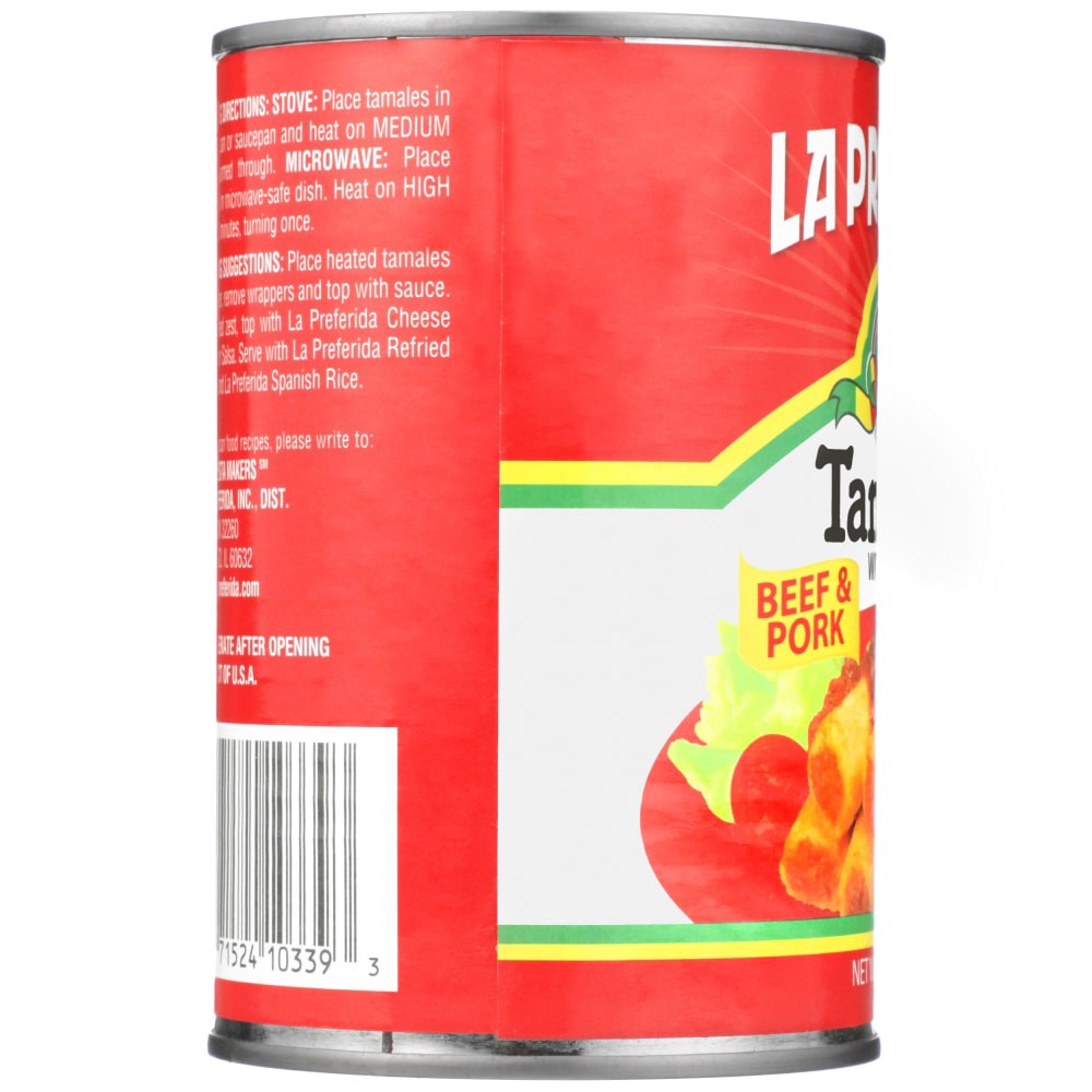 slide 5 of 6, La Preferida Beef & Pork Tamales with Sauce, 15 oz