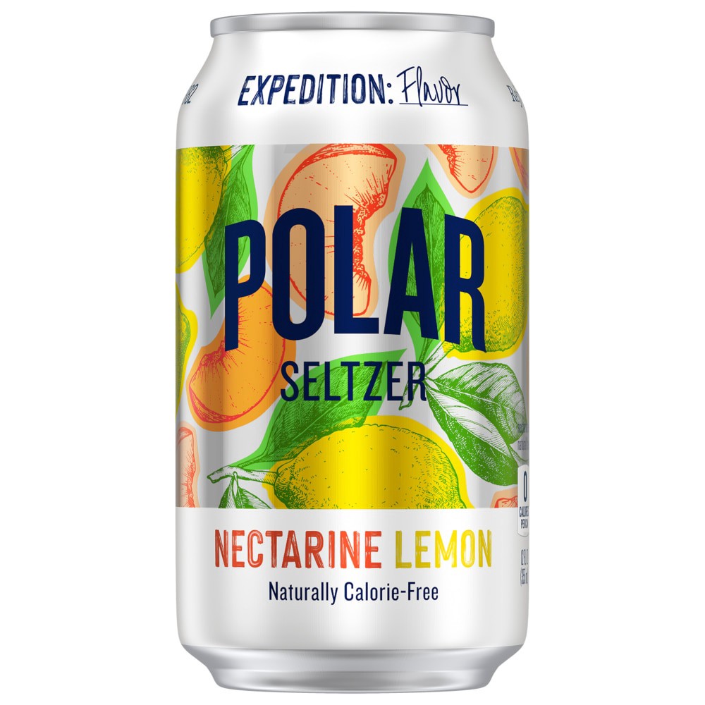 slide 2 of 5, Polar Seltzer Nectarine Lemon- 8 ct, 8 ct; 12 fl oz