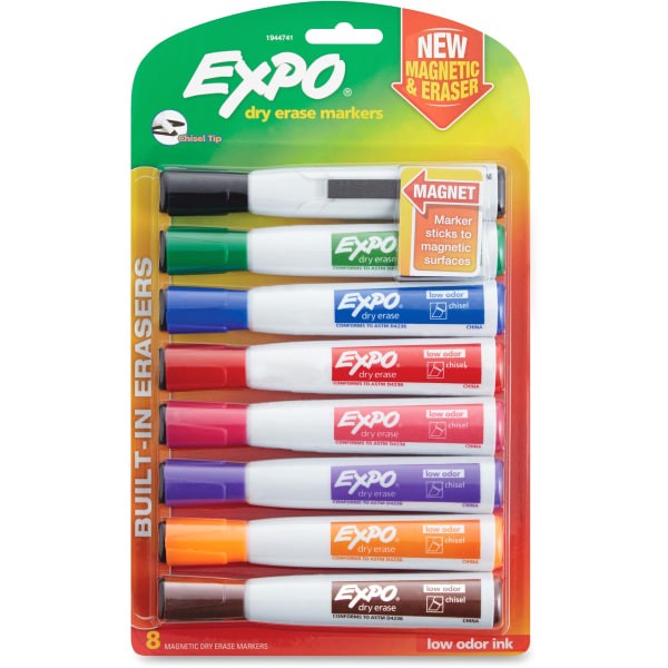 slide 4 of 8, Expo Dry Erase Marker Assorted Magnetic Eraser, 8 ct