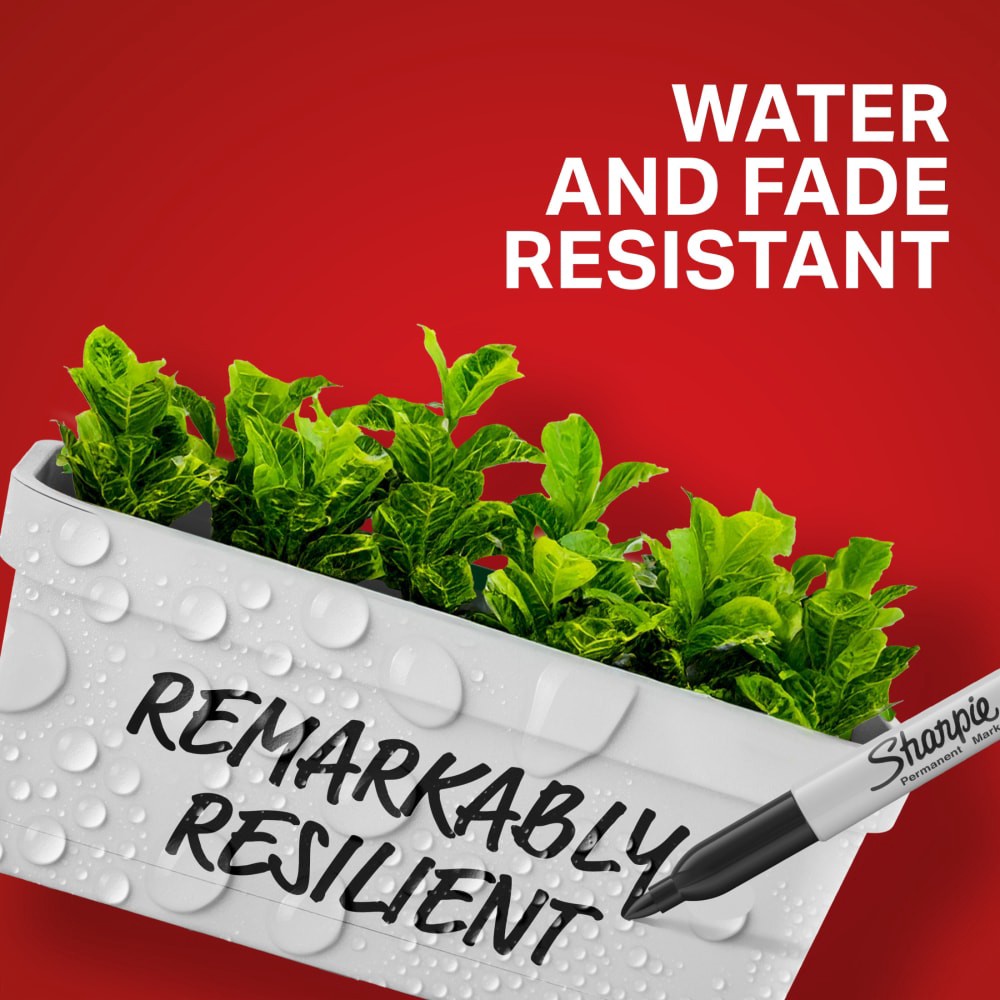 slide 4 of 5, Sharpie Fine Point Permanent Markers, Gray Barrel, Black Ink, 12 ct