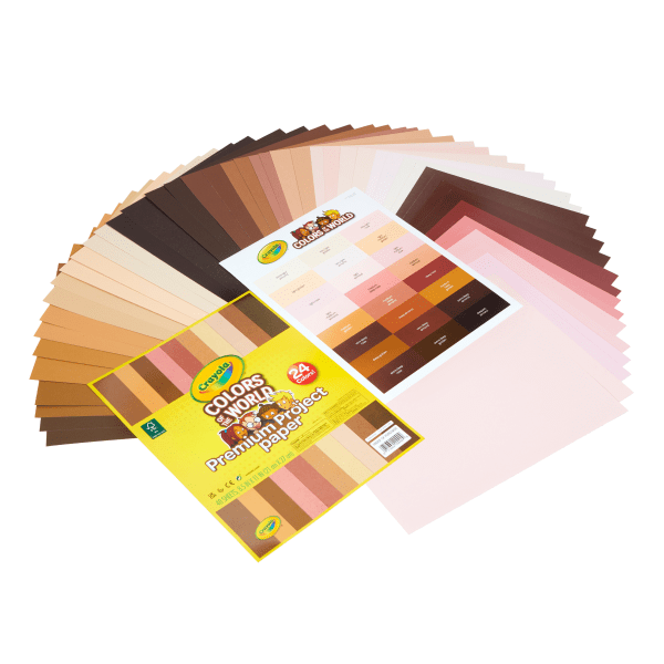 slide 5 of 7, Crayola Colors Of The World Premium Project Paper, 8-1/2" X 10-1/2", Assorted Colors, Pack Of 48 Sheets, 48 ct