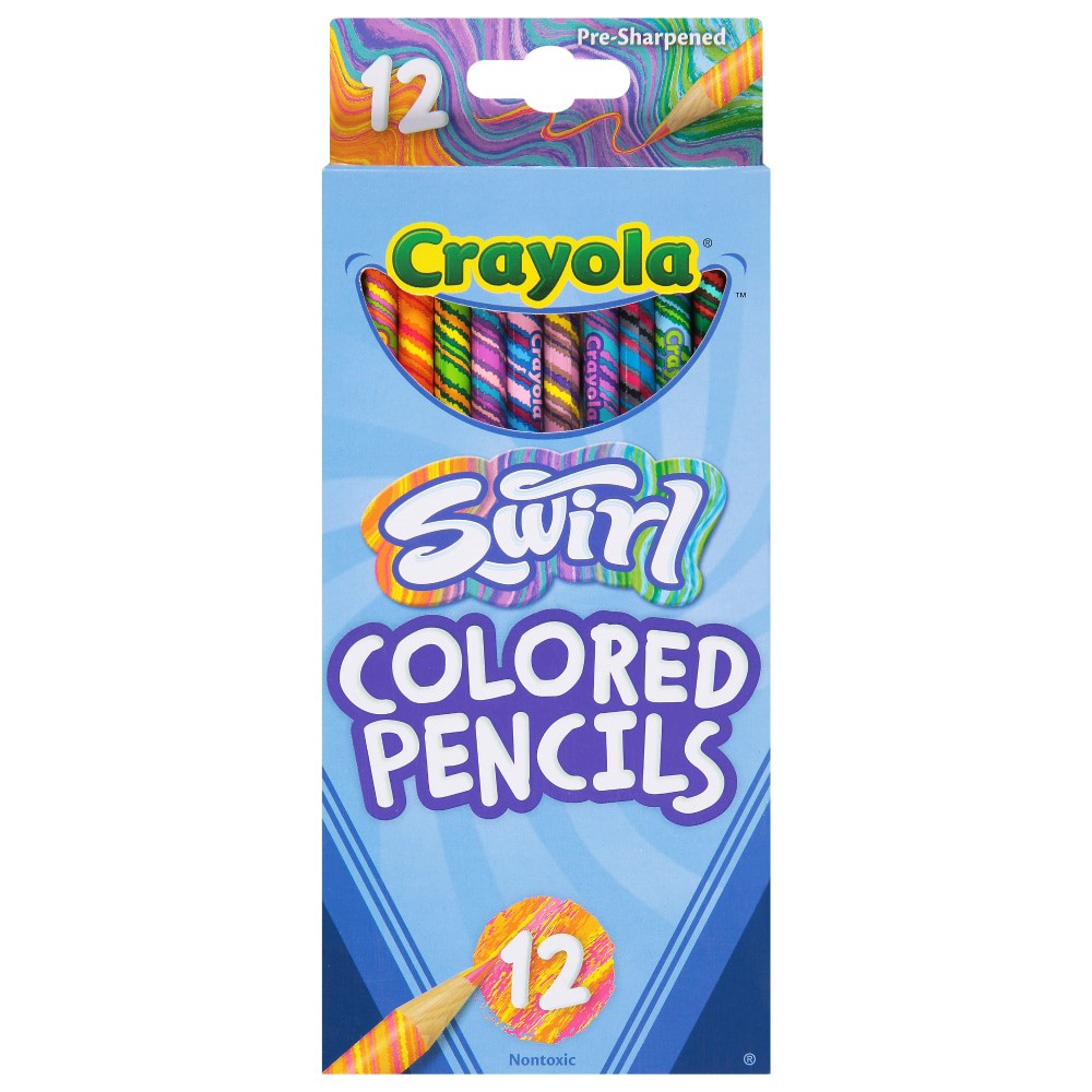 slide 2 of 2, Crayola Swirl Pre-Sharpened Colored Pencils 12 ea, 12 ct