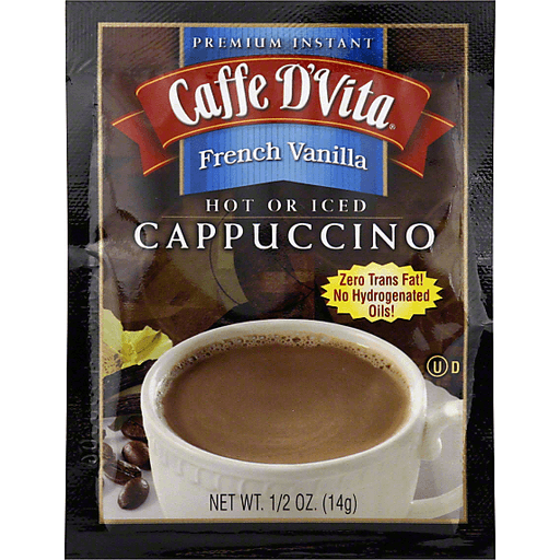 slide 1 of 1, Caffe D'Vita Premium Instant French Vanilla Cappuccino, 0.5 oz