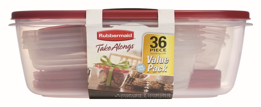 slide 1 of 1, Rubbermaid Takealongs Food Storage Containers 36 Piece, 36 ct