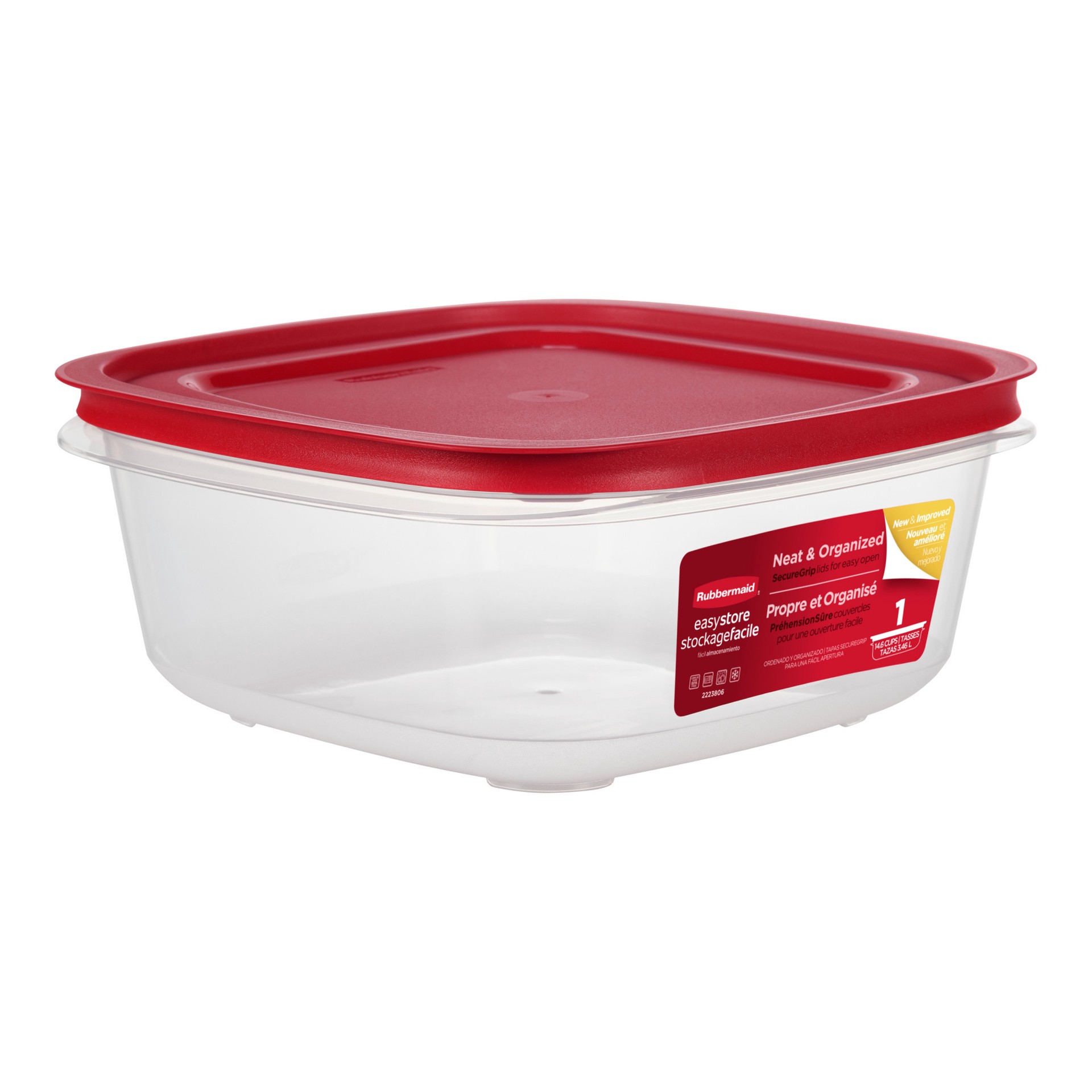 slide 2 of 5, Rubbermaid 14.66-Cup EasyStore Square Container, Food Storage Container, Food Storage Container with Lids, 1 ct