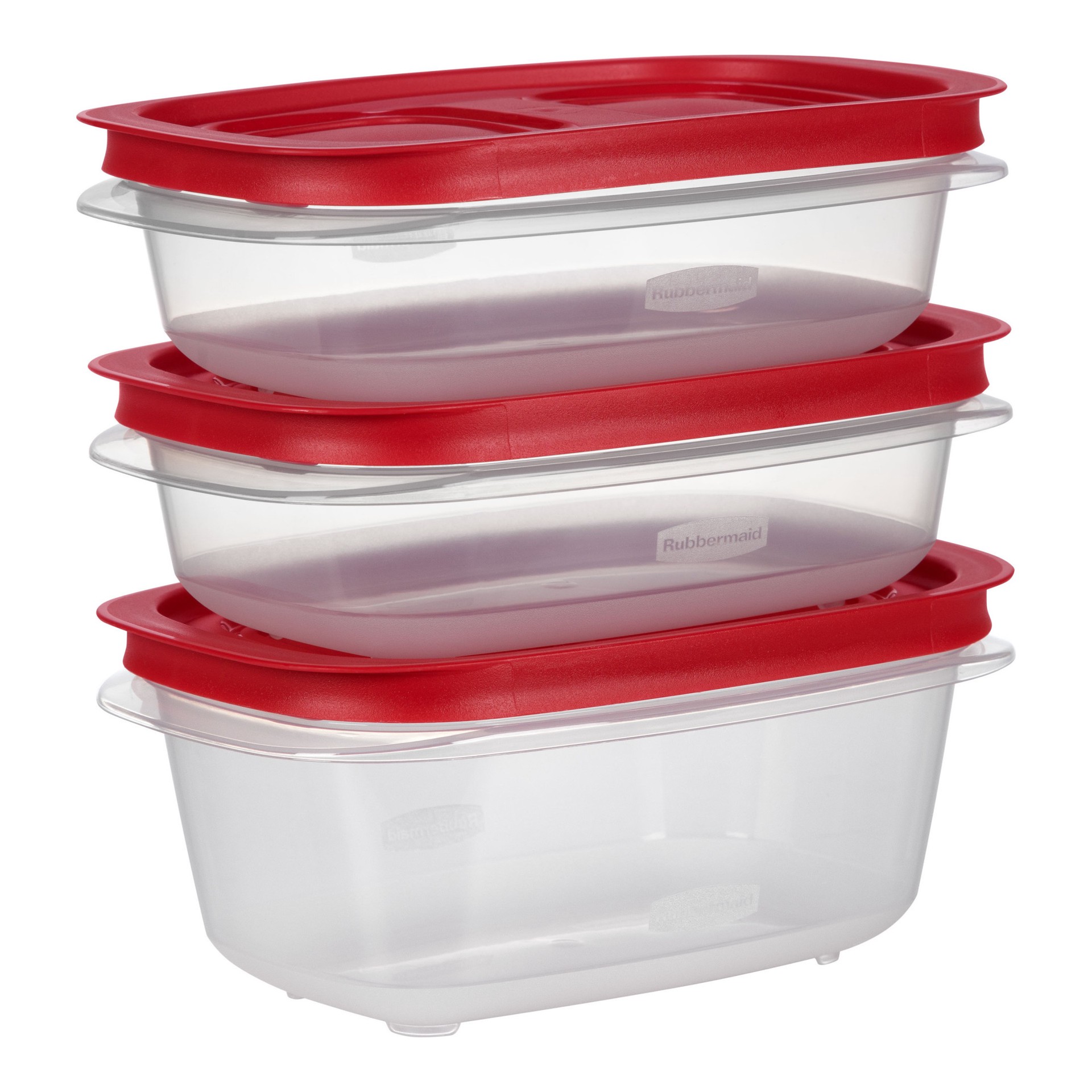 slide 3 of 5, Rubbermaid 3.57-Cup (2) and 5.26-Cup EasyStore Rectangle Containers, 3 Pack, Food Storage Containers, Food Storage Containers with Lids, 3 ct