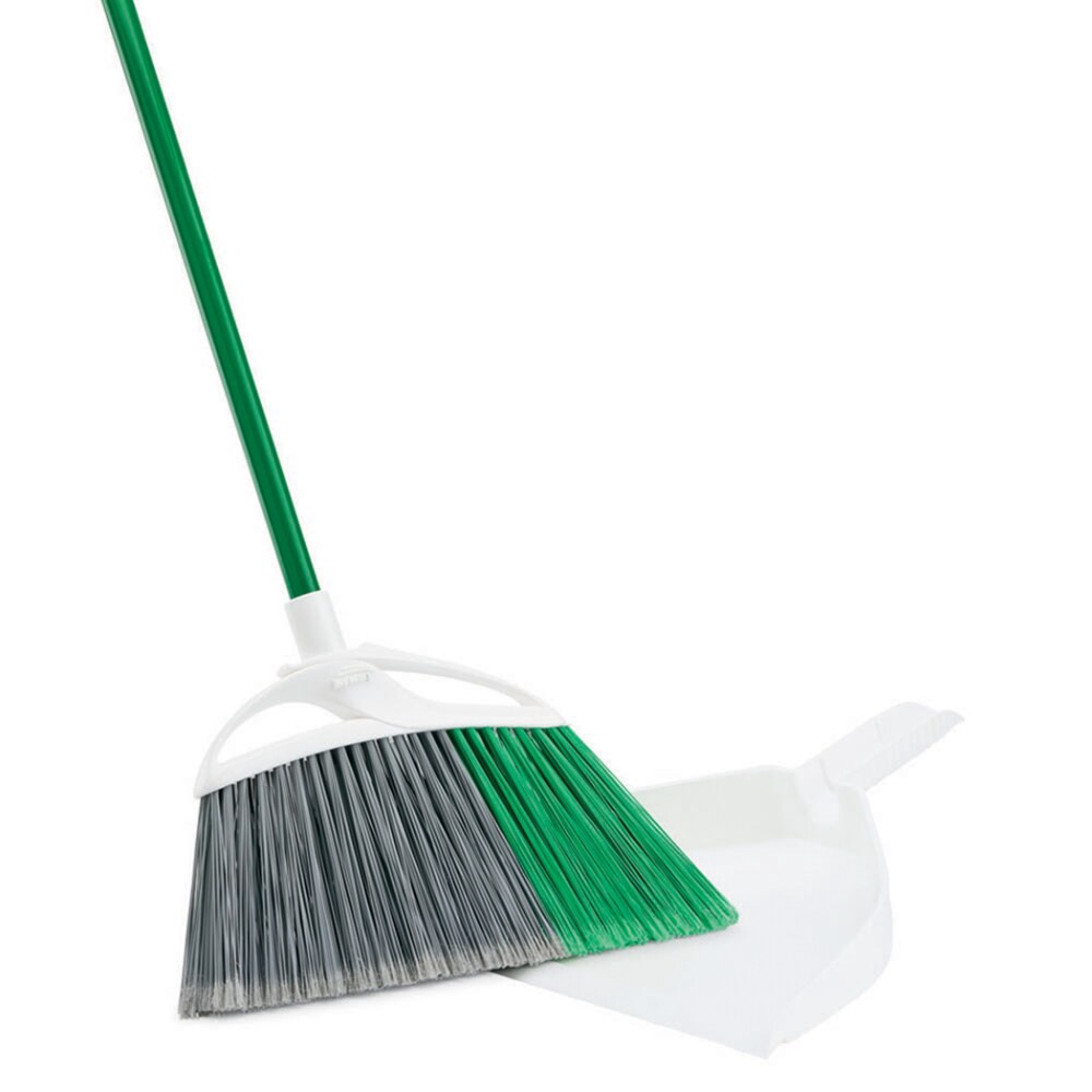 slide 4 of 4, Libman Angle Broom And Dustpan - Green/White, 1 ct