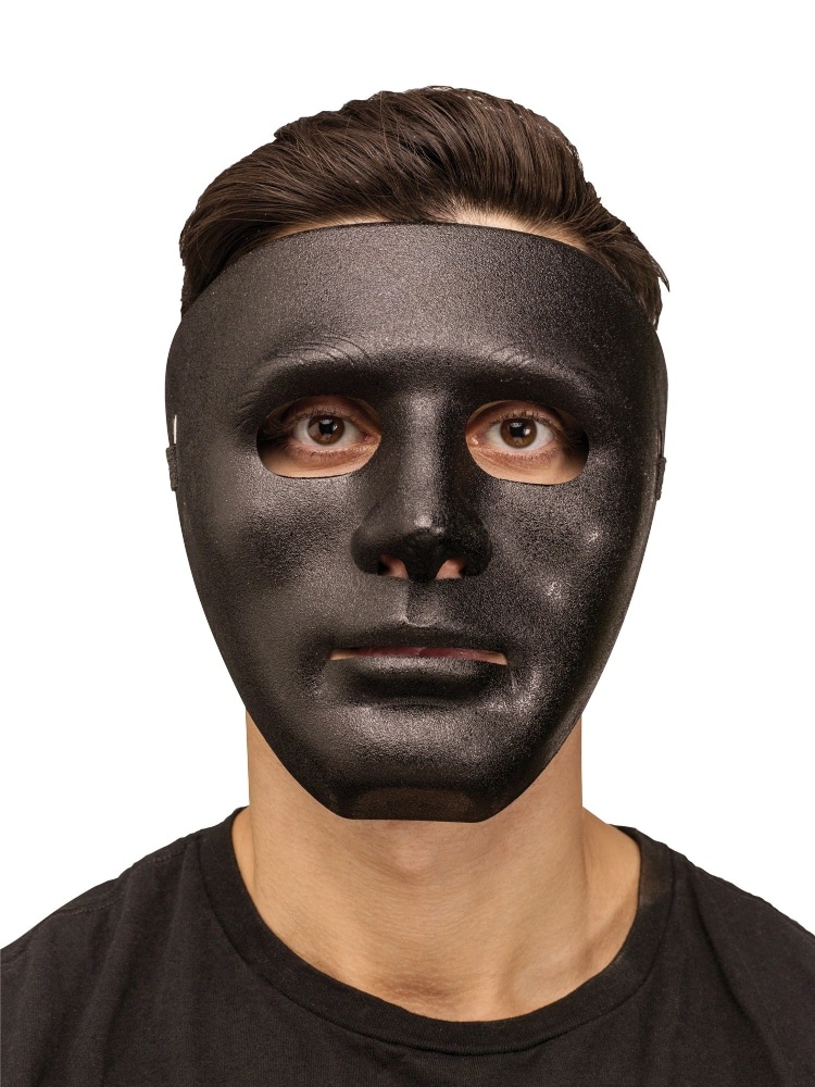 slide 1 of 1, Fun World Blank Mask - Black, adult