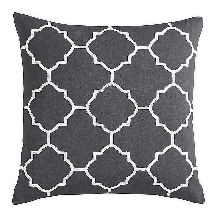 slide 1 of 2, Morgan Home Geometric Square Throw Pillow Cover - Grey, 1 ct