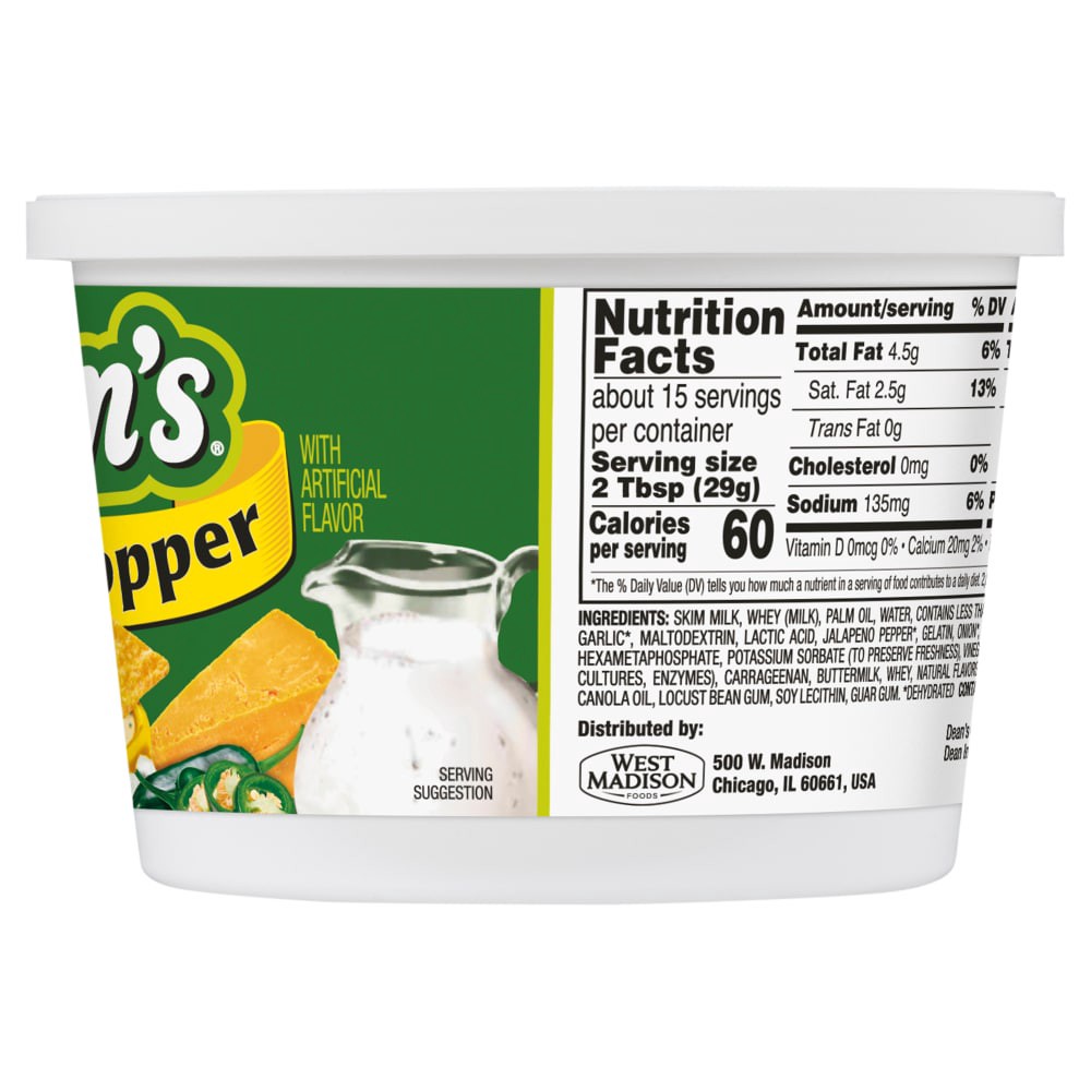 slide 2 of 4, Deans Jalapeno Popper Dip, 16 oz