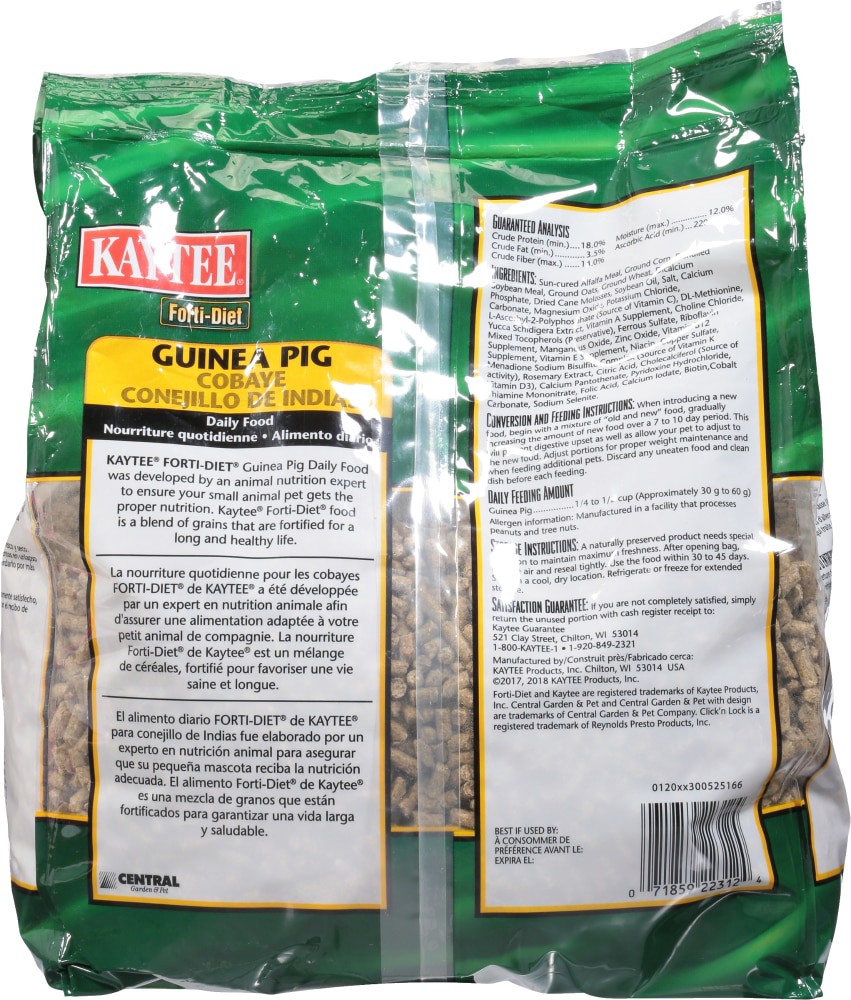 slide 4 of 4, Kaytee Forti-Diet Guinea Pig Daily Food 5 lb, 5 lb