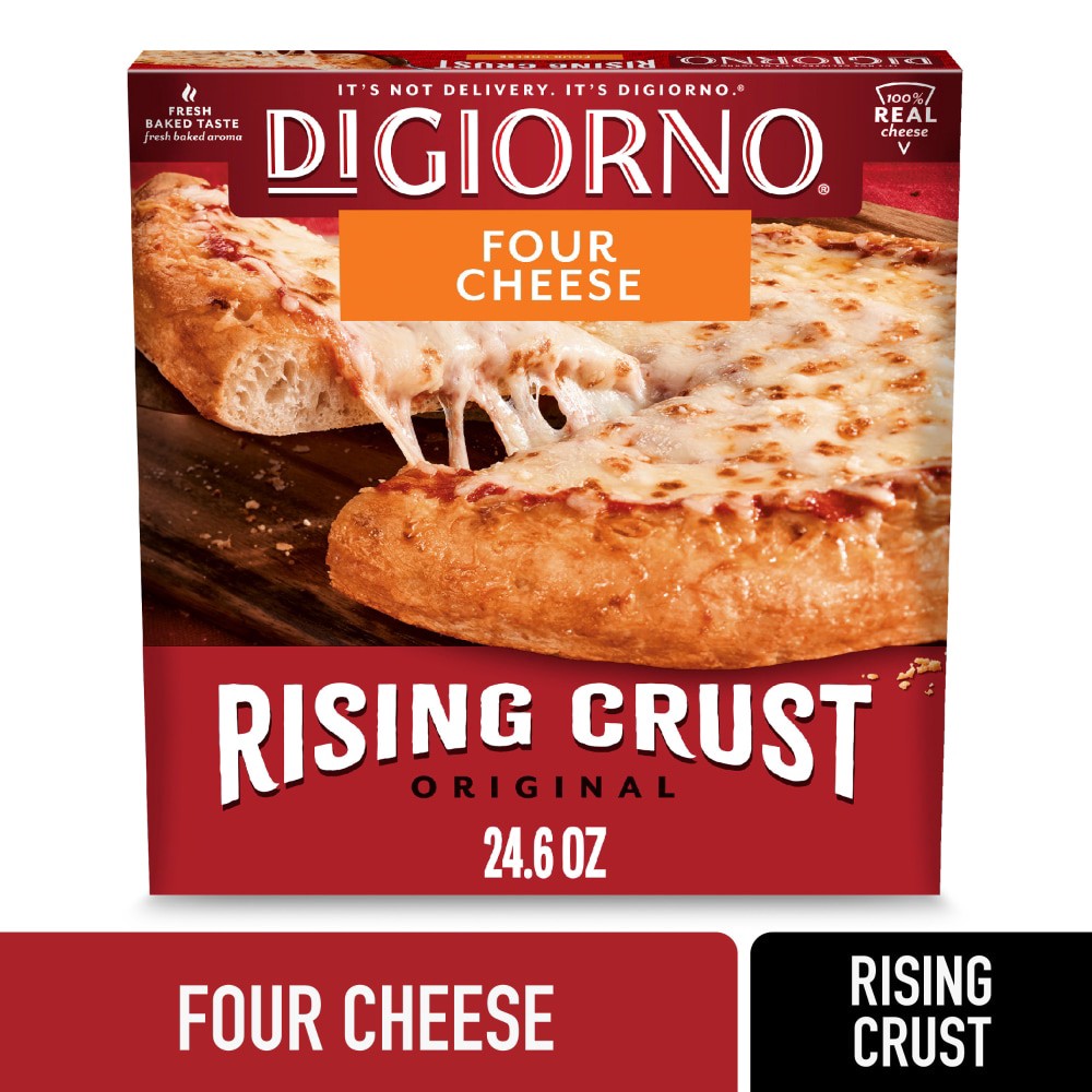 slide 4 of 6, DiGiorno Rising Crust Four Cheese Frozen Pizza, 24.6 oz