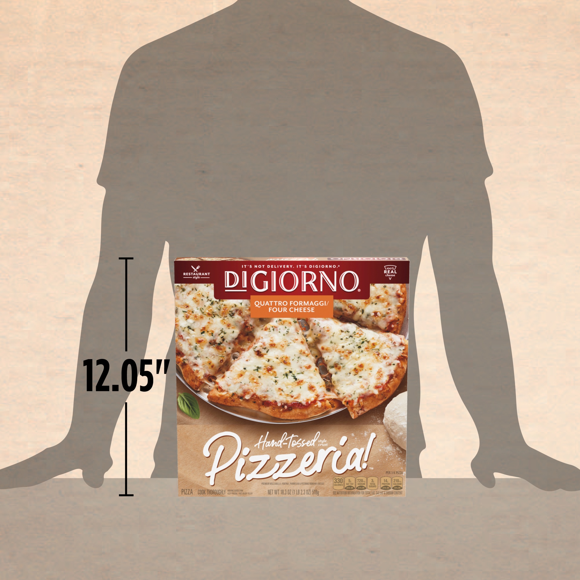 slide 4 of 7, DiGiorno Hand Tossed Crust Four Cheese Frozen Pizza - 18.2oz, 18.2 oz