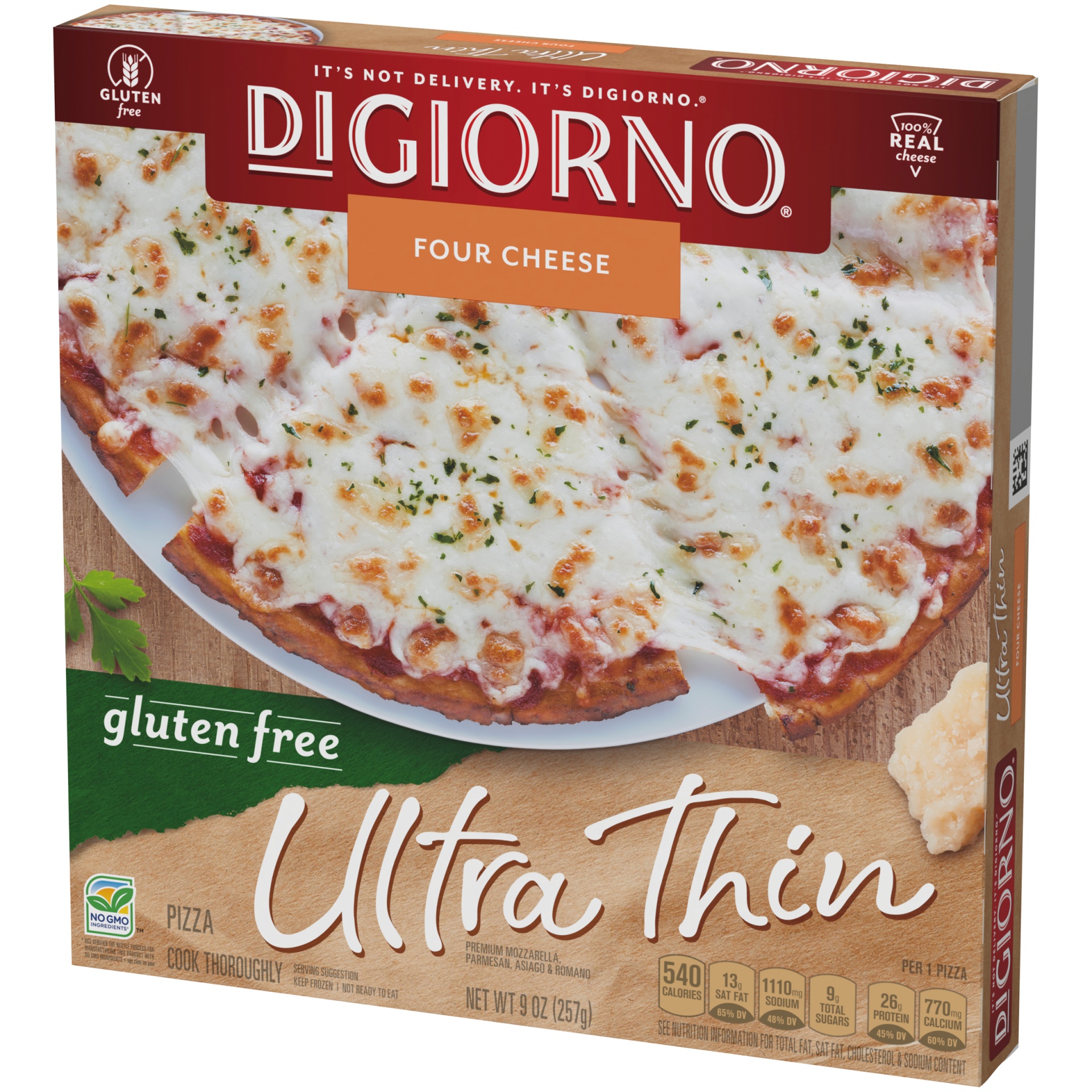 slide 4 of 10, DIGIORNO Gluten Free Pizza - Four Cheese Gluten Free Frozen Pizza - 9 oz Ultra Thin Crust Pizza, 9 oz