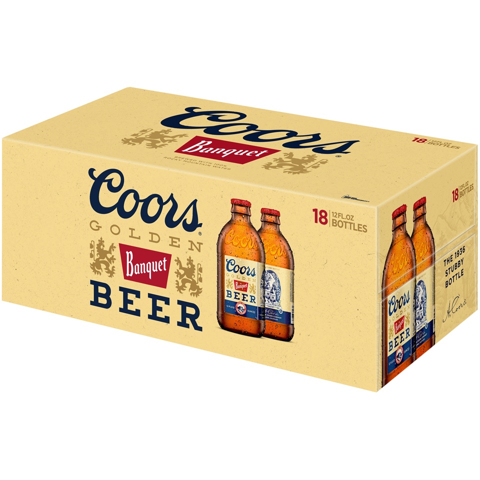 slide 5 of 6, Coors Banquet Lager Beer, 5% ABV, 18-pack, 12-oz beer bottles, 18 ct; 12 oz