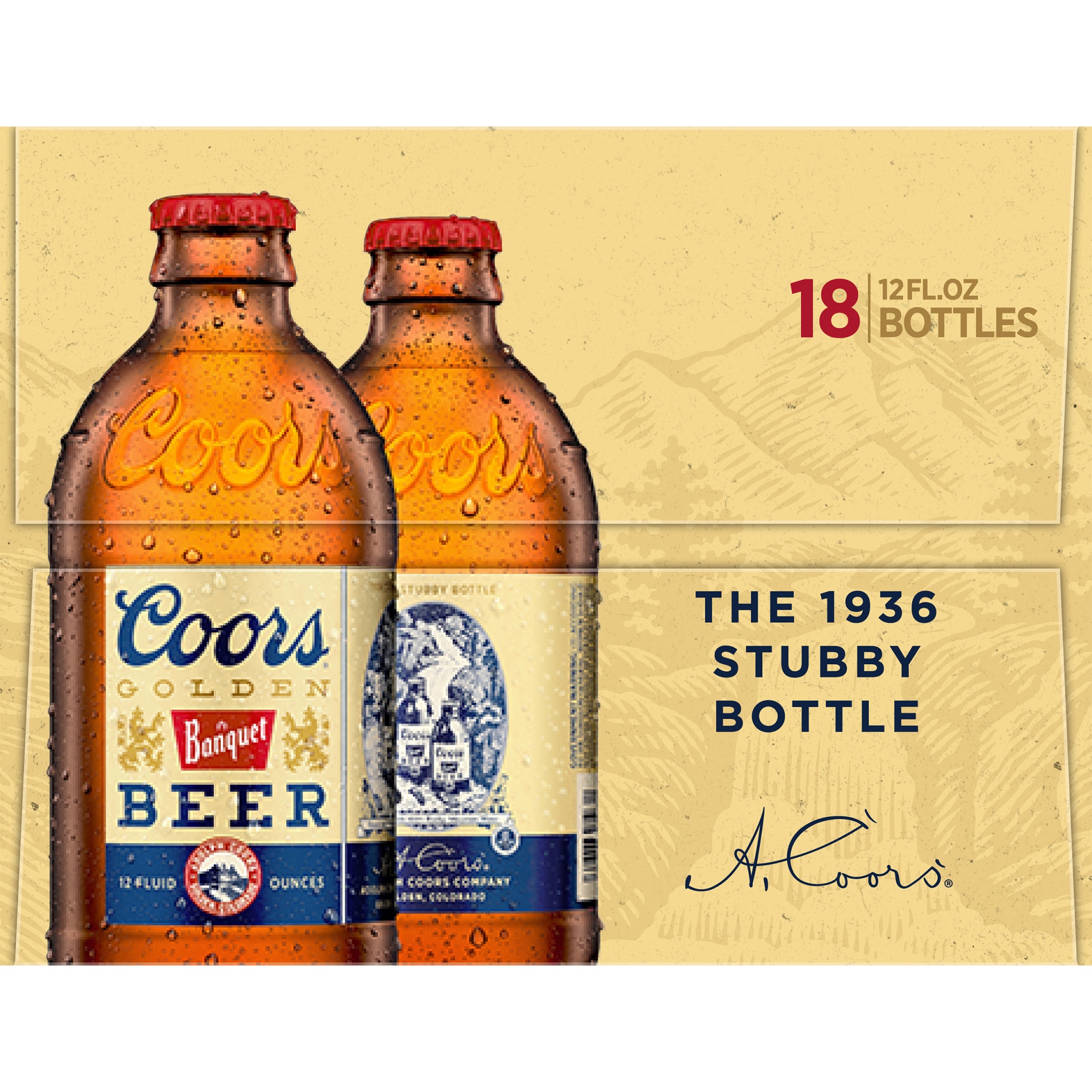 slide 6 of 6, Coors Banquet Lager Beer, 5% ABV, 18-pack, 12-oz beer bottles, 18 ct; 12 oz