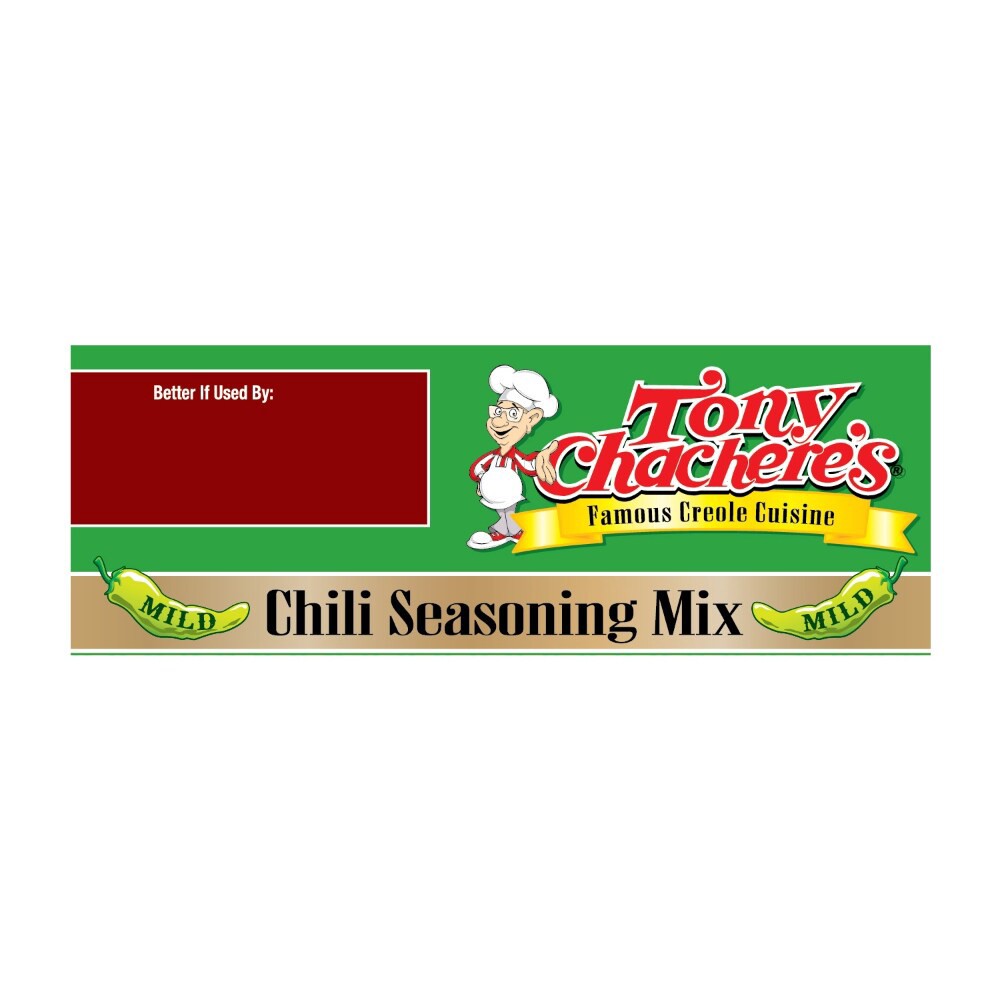 slide 2 of 6, Tony Chachere's Famous Creole Cuisine Mild Chili Seasoning Mix, 2.5 oz
