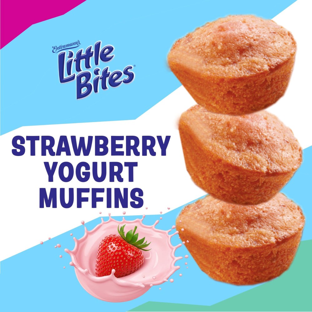 slide 2 of 5, Entenmann's Strawberry Yogurt Strawberry Mini Muffins, 5 packs, 8.25 oz, 5 ct