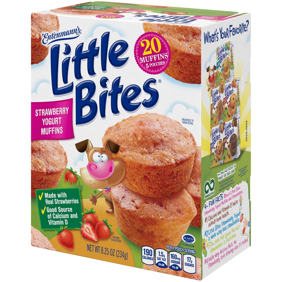 slide 4 of 8, Entenmann's Little Bites Strawberry Yogurt Mini Muffins, 5 ct