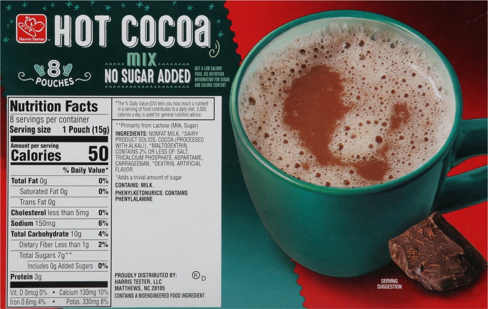 slide 2 of 2, Harris Teeter Hot Cocoa Mix - No Sugar Added - 4.24 oz, 4.24 oz