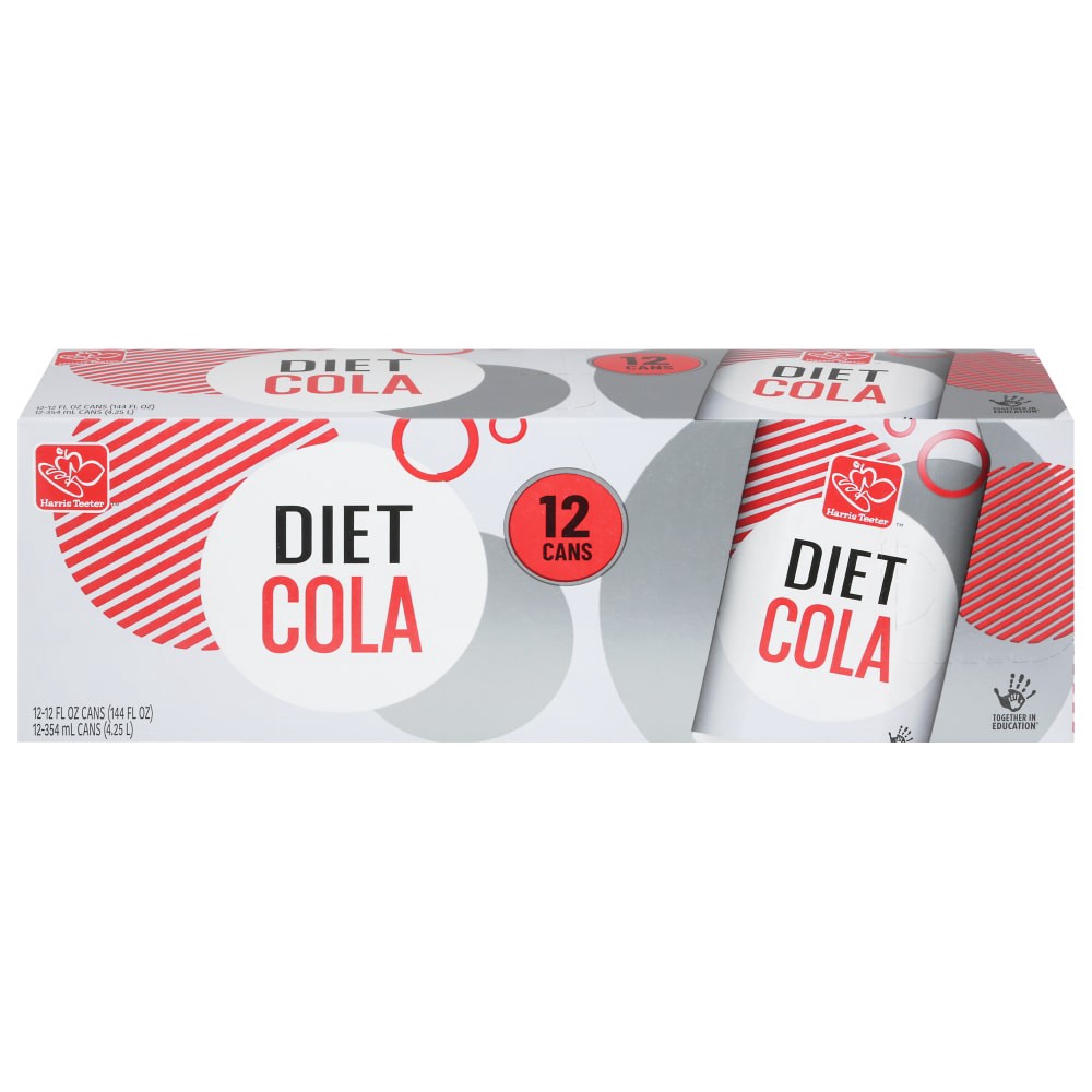 slide 2 of 3, Harris Teeter Soda - Diet Cola - 12 ct; 12 oz - 12 ct; 12 oz, 12 ct; 12 oz