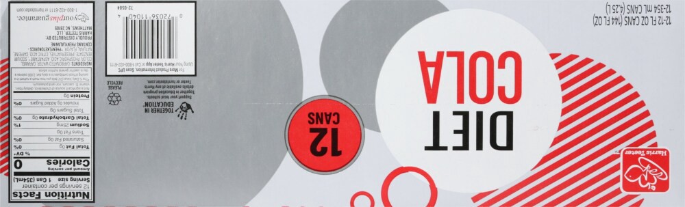slide 3 of 3, Harris Teeter Soda - Diet Cola - 12 ct; 12 oz - 12 ct; 12 oz, 12 ct; 12 oz