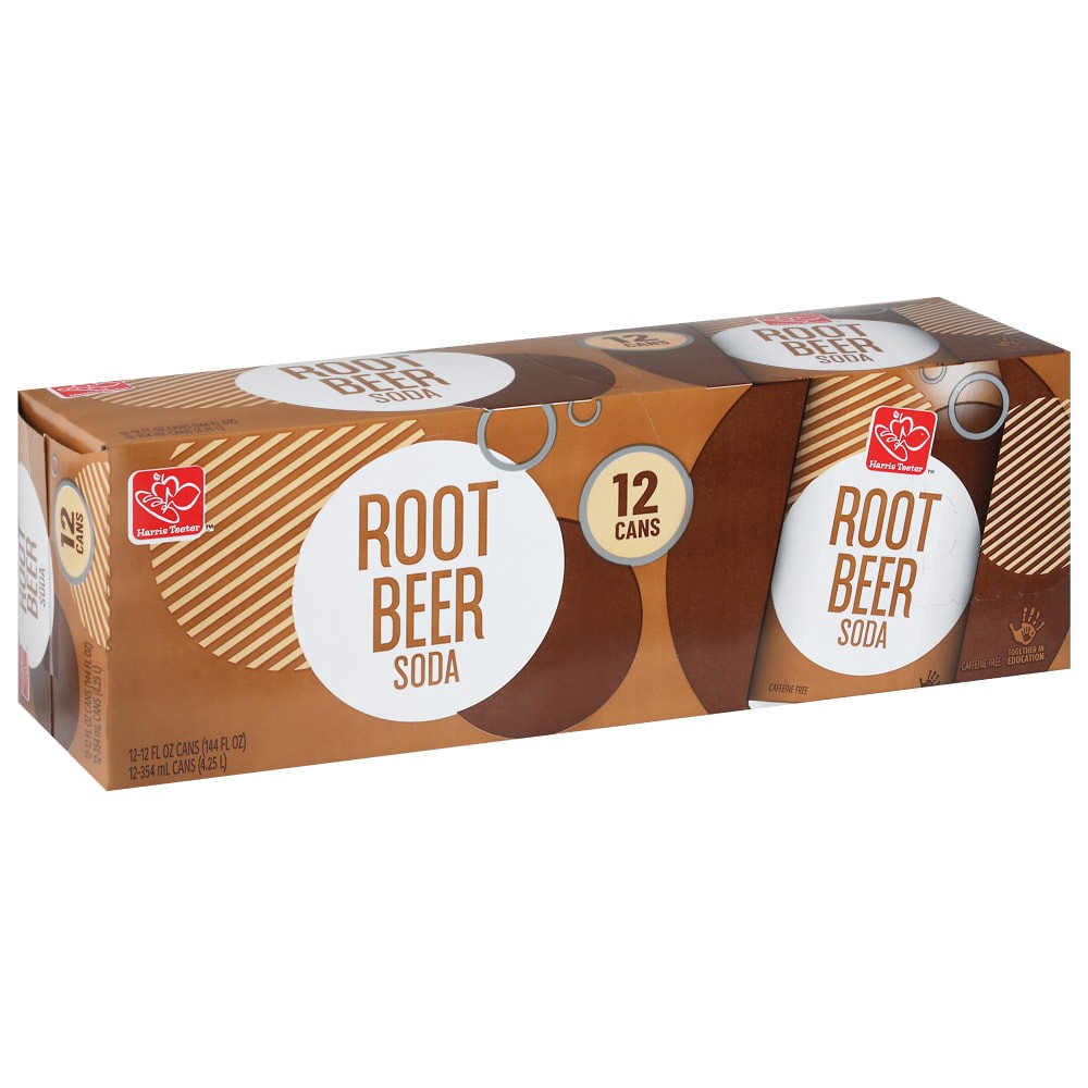 slide 1 of 1, Harris Teeter Root Beer Soda, 12 ct; 12 fl oz