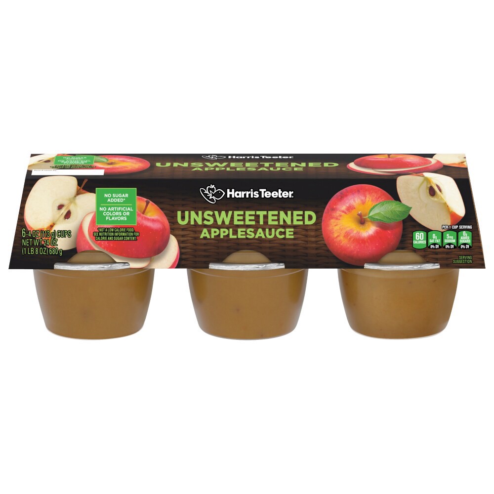 slide 3 of 3, Harris Teeter™ Unsweetened Applesauce, 6 ct; 4 oz
