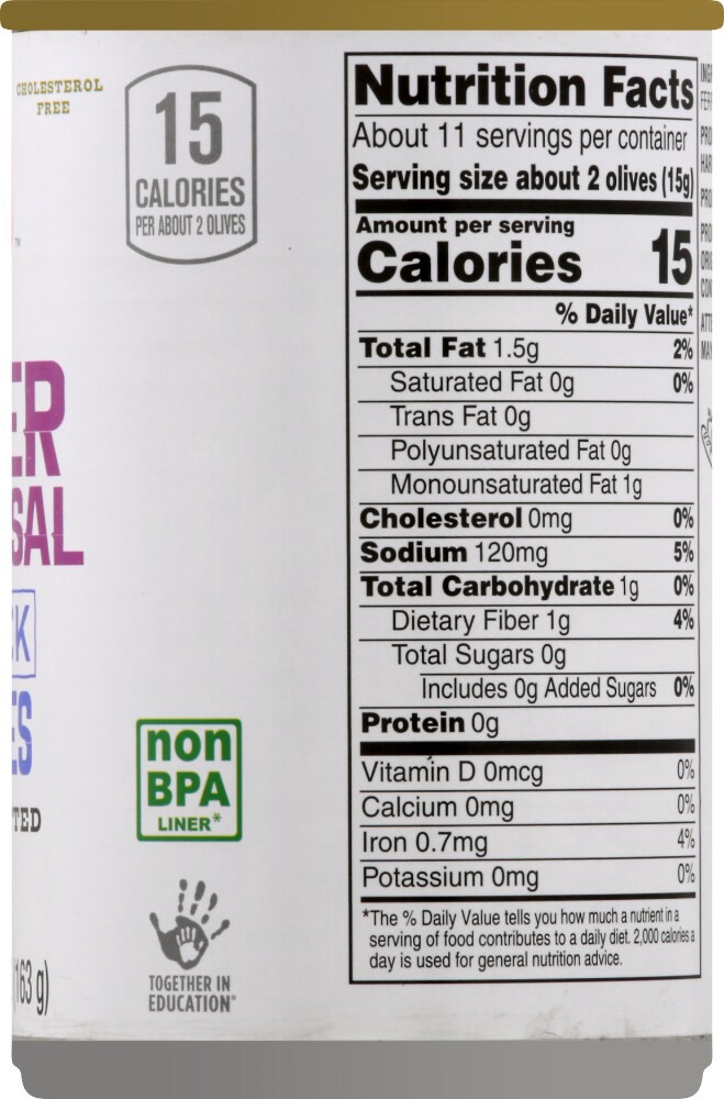 slide 2 of 4, Harris Teeter Pitted Olives - Ripe Super Colossal, 5.75 oz